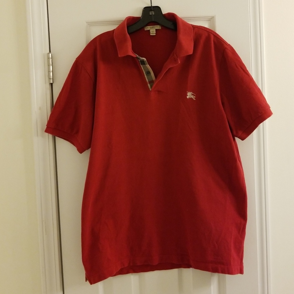 Red Burberry polo